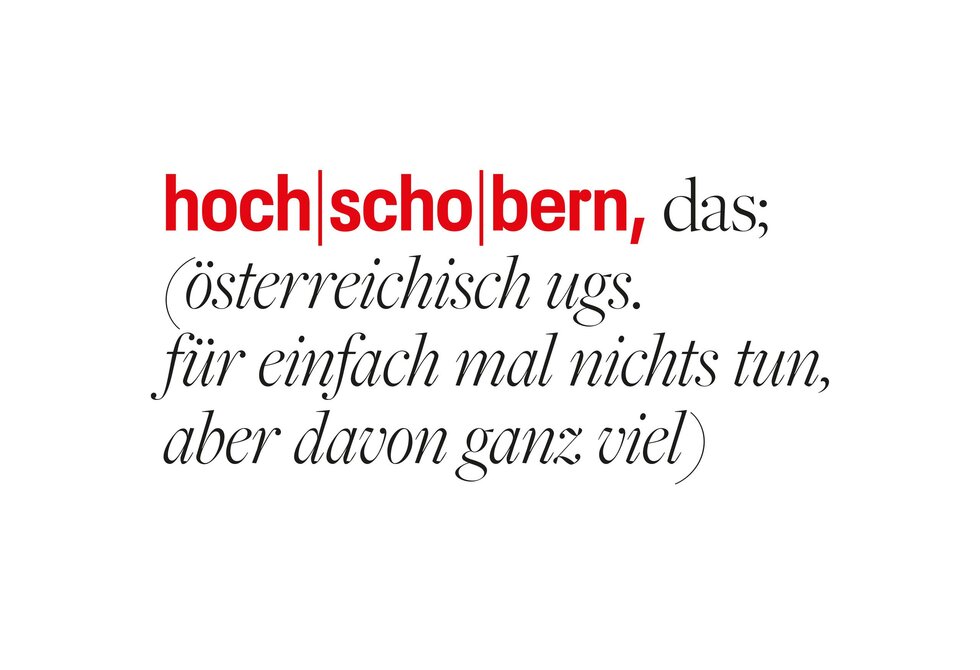 Die Wortmarke Hochschober steht in Rot und Schwarz auf weißem Hintergrund.