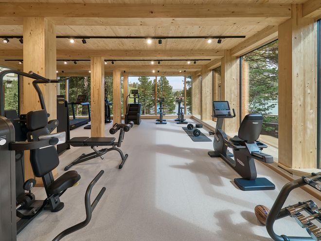 Der Fitnessraum in der Waldvilla auf der Turracher Höhe.