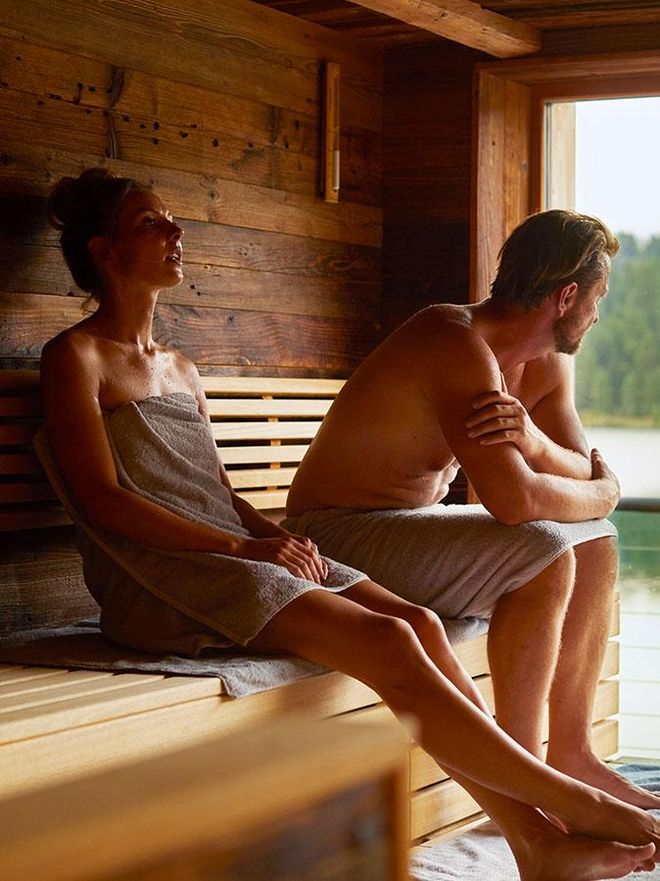 The large panoramic sauna and the Hamam are the locations.