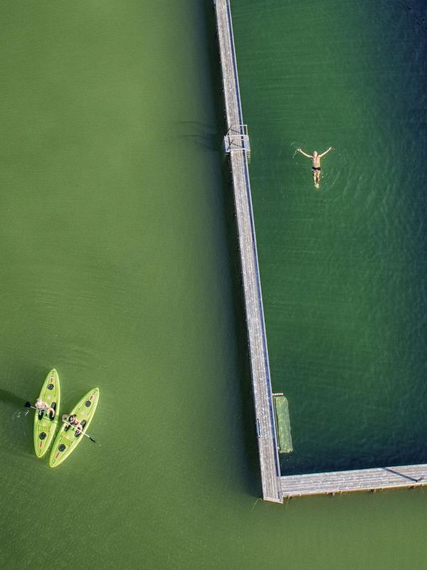 What could be nicer than a swim in the lake? The seaside resort from above