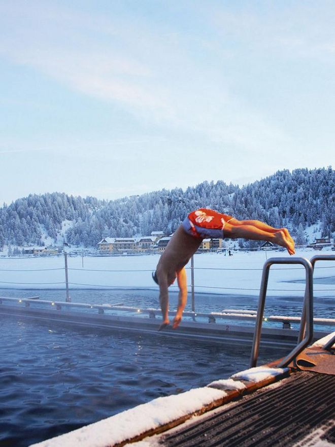 Im beheizten See-Bad können Sie den ganzen Winter über schwimmen